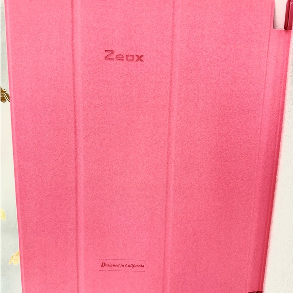 Zeox iPad Pro 12.9” Slim Case NEW Fun Hot Coral Pink Smart Wake & Sleep Feature - Picture 3 of 10